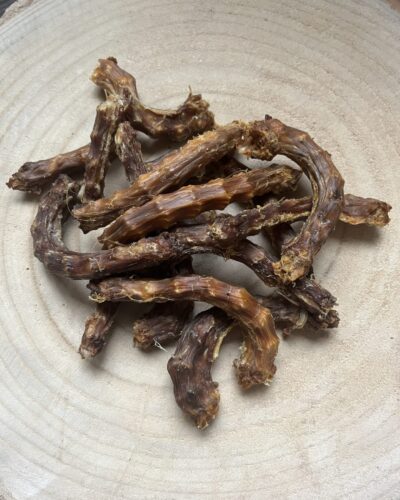 Gedroogde snack, kippennekken, hond